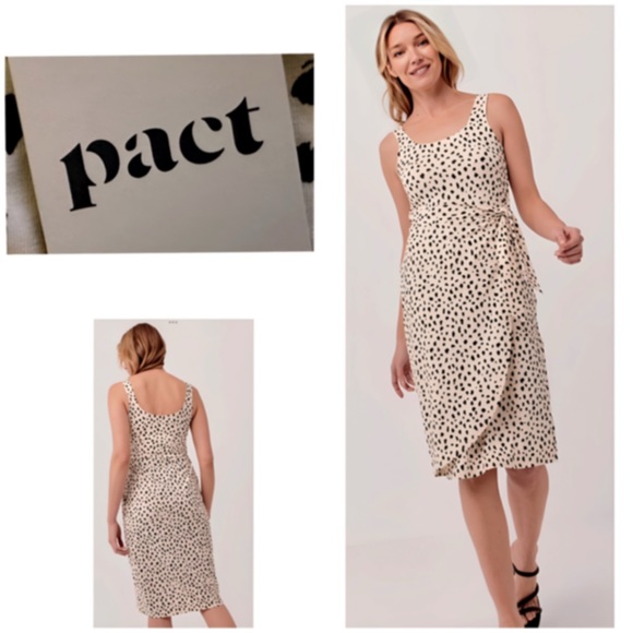 Pact Dresses & Skirts - Pact Organic Cotton The Soirée Easy Wrap Dress Ink Spots